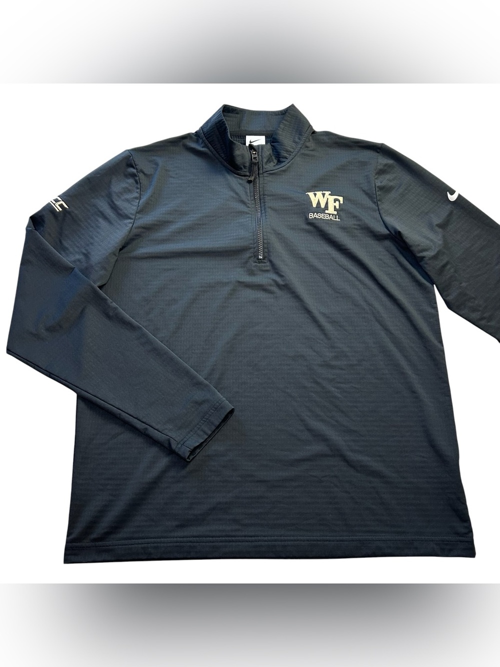 Nike Wake Forest Demon Deacons Baseball TEAM ISSUED Mens 1/4 Zip Pullover size L